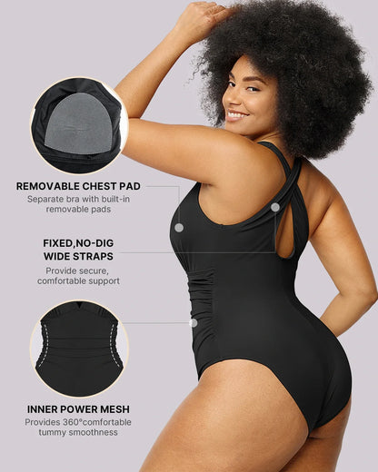 Smart Sculpt™ Plunge Cutout Tummy Control Swimsuit