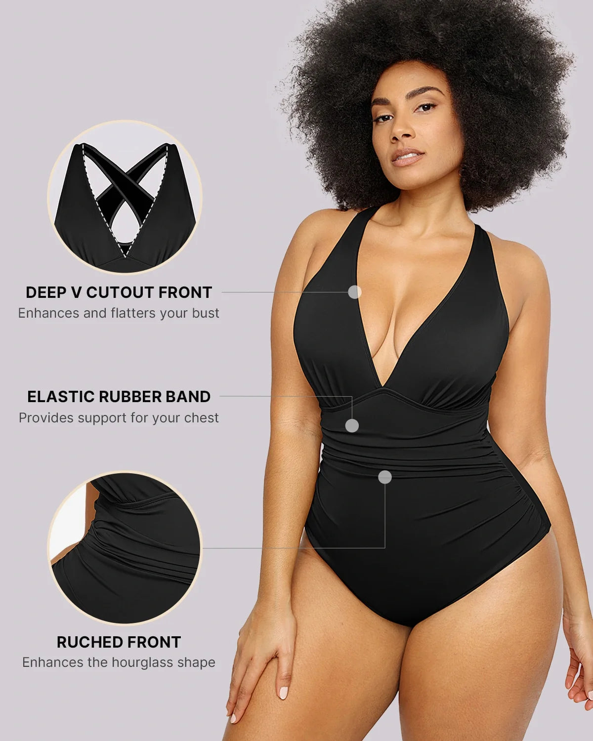 Smart Sculpt™ Plunge Cutout Tummy Control Swimsuit