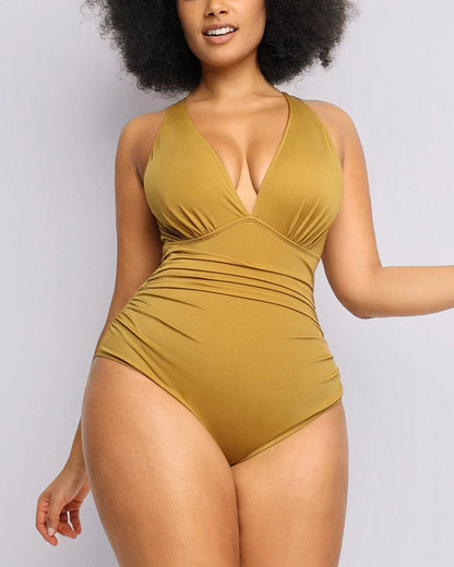 Smart Sculpt™ Plunge Cutout Tummy Control Swimsuit