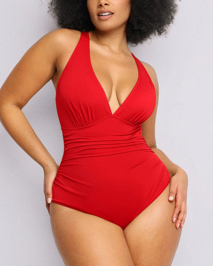Smart Sculpt™ Plunge Cutout Tummy Control Swimsuit