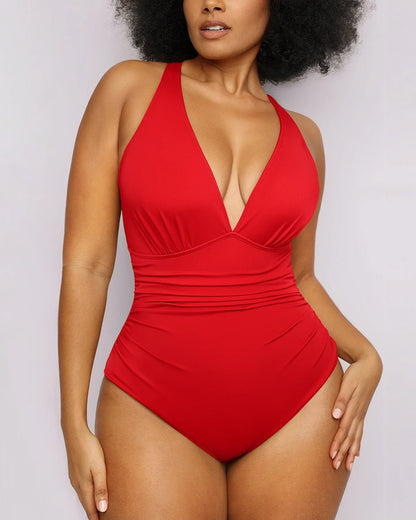 Smart Sculpt™ Plunge Cutout Tummy Control Swimsuit